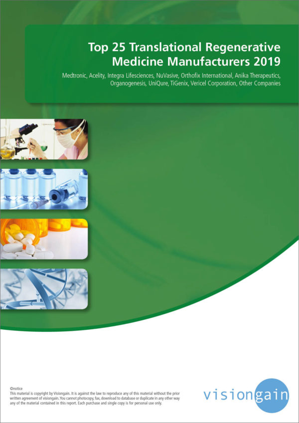 Top 25 Translational Regenerative Medicine Manufacturers 2019